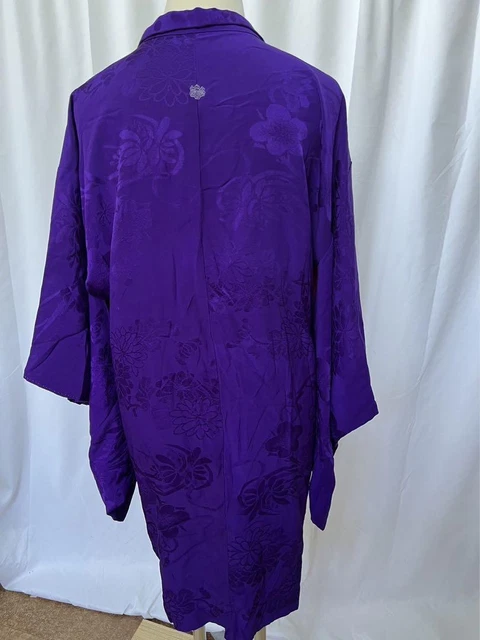 Japanese Kimono Haori Jacket Great Taisho Roman Pure Silk Long Chrysanthemum
