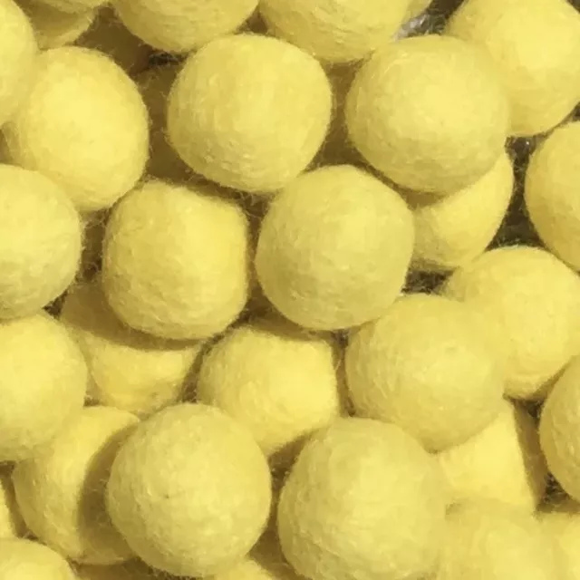 2cm Felt Balls Yellow Colour Handmade Woollen Pom Pom Beads DIY Crafts Supplies