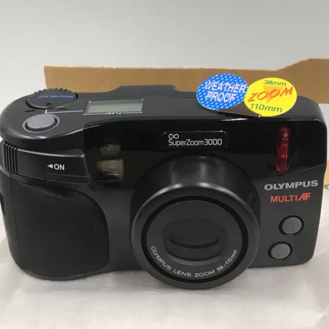 NIB Olympus SuperZoom 3000 35mm Film Camera Point Shoot 38-110mm Zoom Multi AF