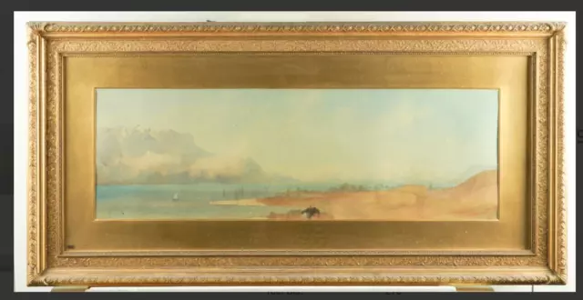 Arthur Croft (British, 1828-1902) Watercolour 29.5 X 90 Cm Ornate Gilt Frame