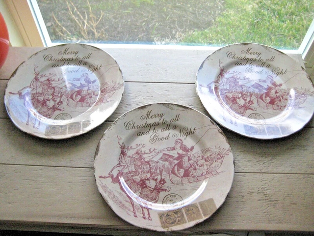 Ragon House Collection Bolivar Ohio  Christmas Plates Plastic  Set of 3 RHC14617