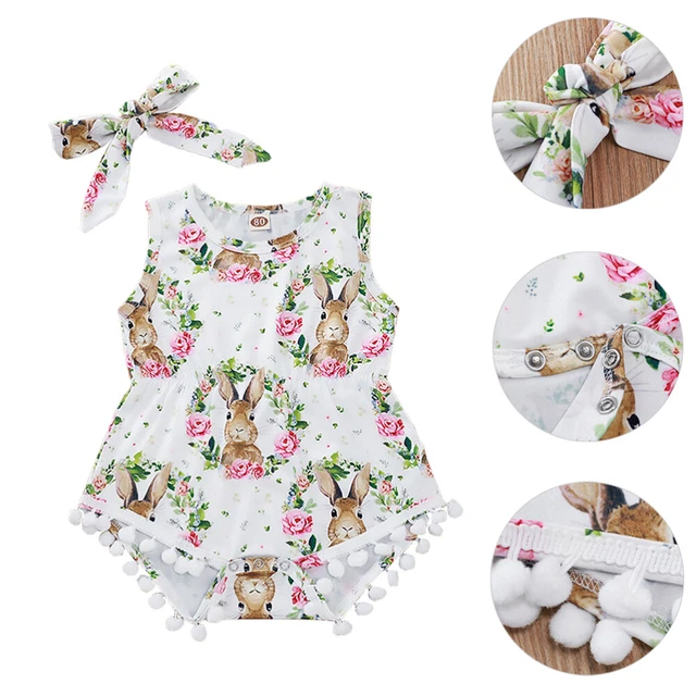 Easter Rabbit Romper Bodysuit Bunny Polyester Baby Girl winter rompers womens