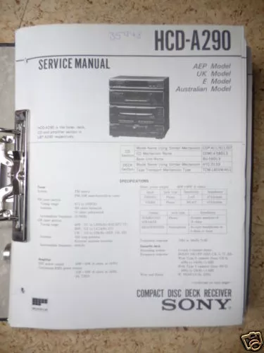 Service-Manual Sony HCD-A290 hifi-Anlage,ORIGINAL