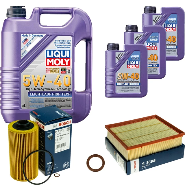 Pacchetto ispezione Bosch 8 L Liqui Moly funzionamento leggero high-tech 5W-40 per BMW Serie 7