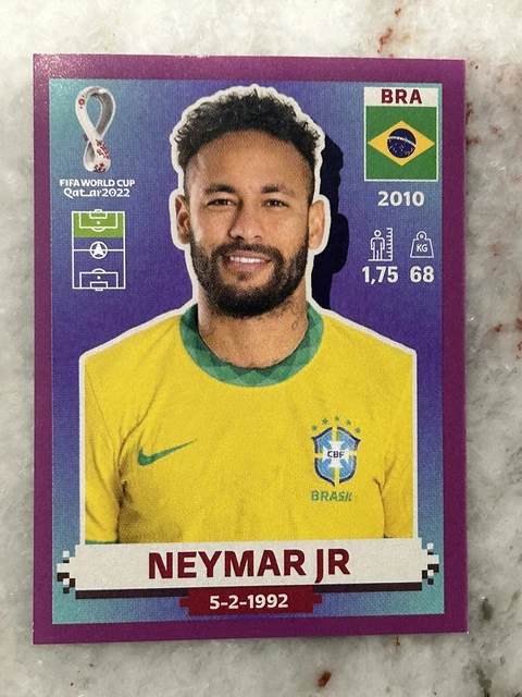 NEYMAR JR QATAR 2022 Fifa World Cup Panini Sticker Rare Purple Border NEYMAR JR QATAR 2022 Fifa World Cup Panini Sticker Rare Purple Border