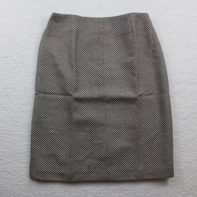 Valerie Stevens Back Zip Pencil Skirt, Petite Size 8P, Striped Gray