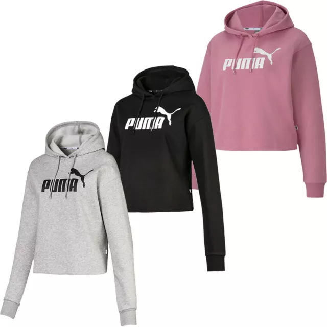 Puma Womens Hoodie Essential Ladies Hoody Elevated Cropped Pullover Hoodies