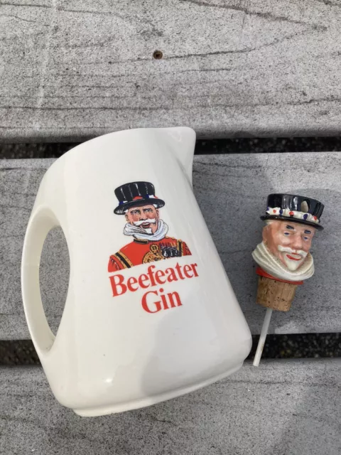 Beefeater Gin Porcelain Pitcher Wade Regicor England & Beefeater Pourer/ Spout