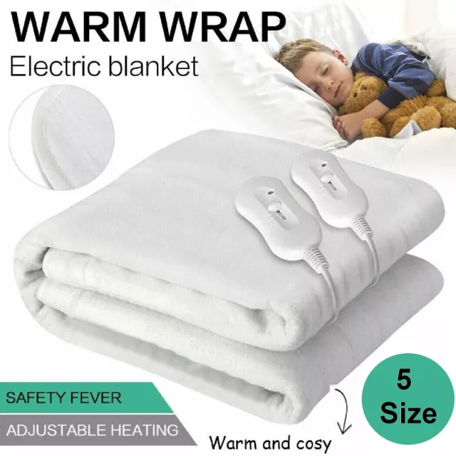 Electric Blanket Fully Fitted Washable Heated Underlay Single Double Queen King