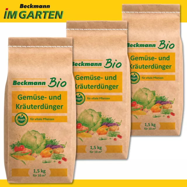 Beckmann 3 x 1,5 KG Bio Légumes- Et Engrais pour Herbes