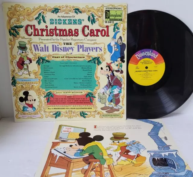 WALT DISNEY PLAYERS Dickens’ Christmas Carol LP & Book Play Tested EX