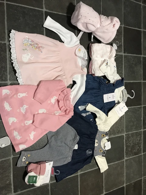 Baby Girls Clothes Bundle M&S Nutmeg Next 11 Items All New Age 0-3 Months