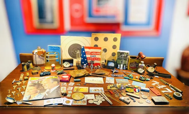 Vintage Junk Drawer Lot ~ *MILITARY WOW! *COINS, *Collectables, *Jewelry, NR!