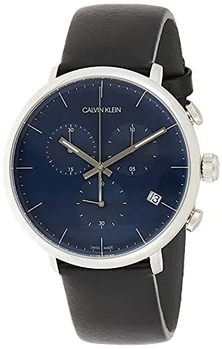 Calvin Klein Unisex Adult Chronograph Quartz Watch with Leather Strap K8M271CN