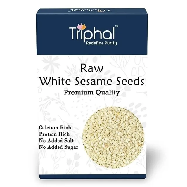 TRIPHAL Raw White Sesame Seeds, 200 gm, Natural Free Shipping