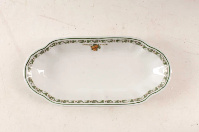 Original 1924 Rock Island Golden State Railroad Dining Car China Celery Dish Art