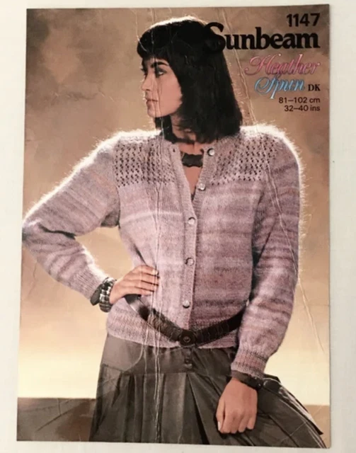 1147 - Sunbeam - Damen DK Strickjacke 32 bis 40 Büste - Vintage Strickmuster