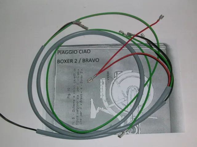 Impianto Elettrico  Electrical Wiring Moto Ciao Bravo Boxer 2 In Guaina Grigia