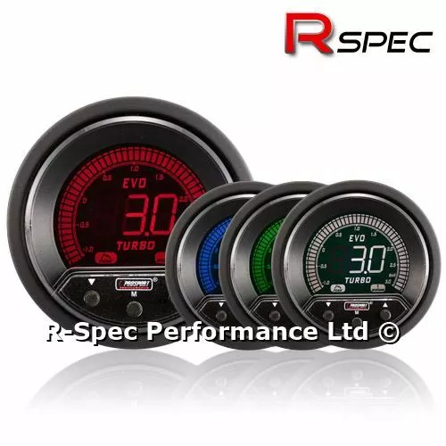 Prosport 52mm Premium Evo Peak / Adjustable Warning LCD Turbo Boost Gauge - BAR