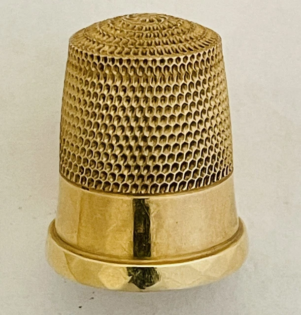 14K Yellow Gold Simons Bros Size 12 Faceted Rim Thimble 5.7g