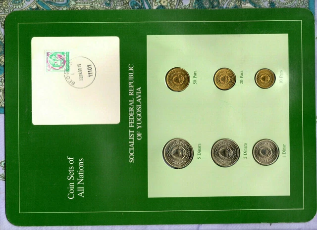 Coin Sets of All Nations Yugoslavia 1990 UNC 220890 SCARCE reformulated display