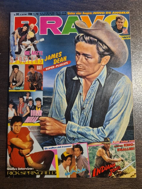 BRAVO 30/1984 Heft Komplett - James Dean, Die Ärzte, Wham, Shakin' Stevens -Top!