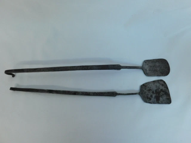 Antique Hand Forged Spatula Set F 2 19Th Century Hook Kitchen Hanging