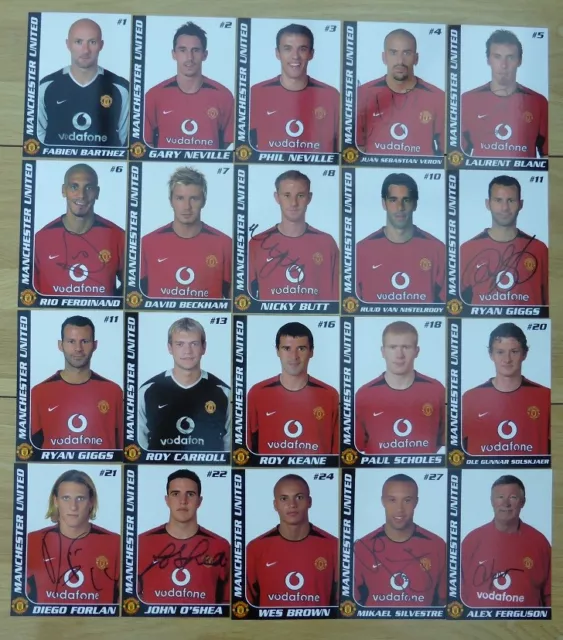 2002-03 Man Utd Portrait Signed & Unsigned Club Cards - Individually Priced