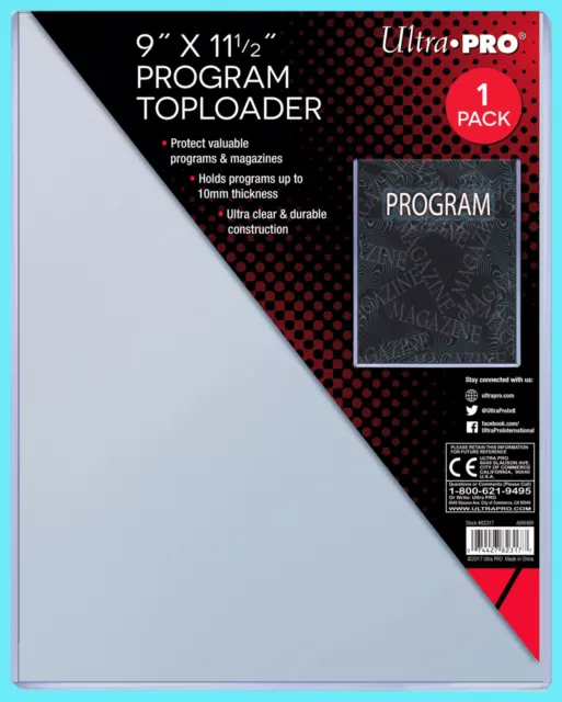 1 ULTRA PRO 9x11.5 PROGRAM 10MM TOPLOADER NEW Photo Collectible Rigid Magazine