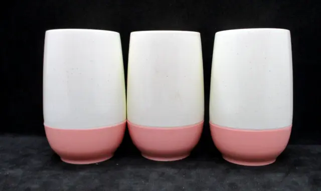 Vintage Bopp-Decker Vacron - Set of 3 - Insulated Pink/White Cups