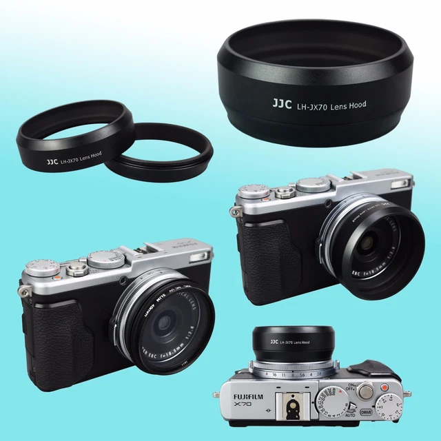 LH-X70 Fujifilm X70 Metal Lens Hood Porch 49mm Filter Adapter Ring JJC LH-JX70