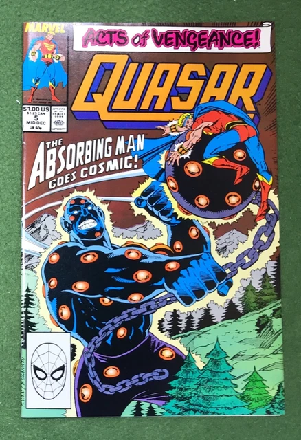 Quasar #5 Marvel Comics Copper Age Cosmic Avenger 1989 space hero  vf