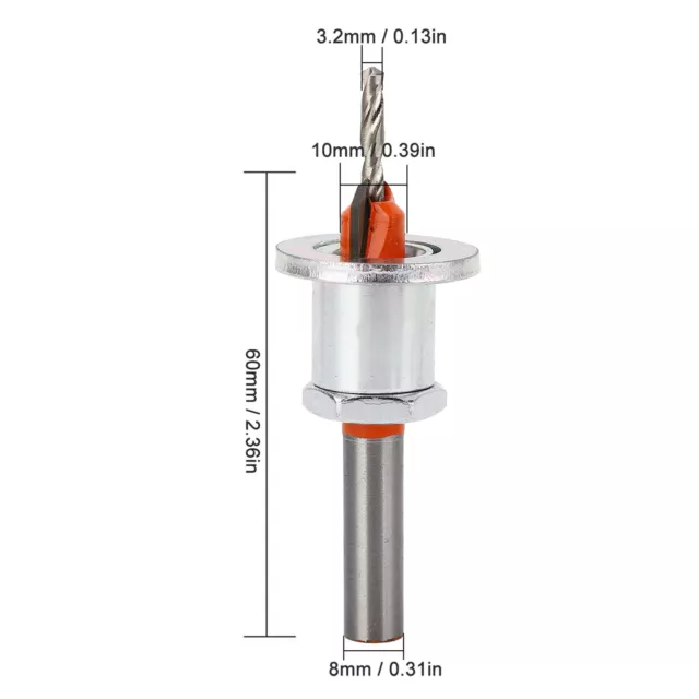 Countersink Bit With Depth Stop 3.2x10mm Drill Bit With Adjustable Depth Stop