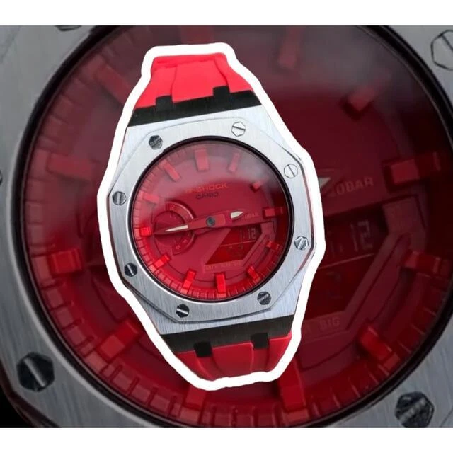 G-Shock GA2100 Kashi Oak Red Belt Custom No.gs2855