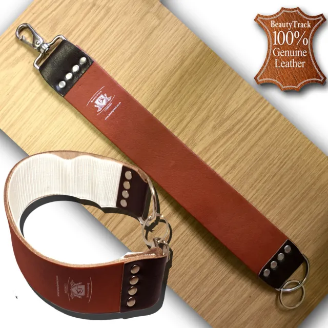 Real Leather Strop Belt For Straight Razor Sharpening Cut Throat Barber Shaving