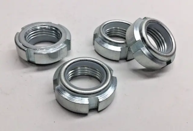 MMCC I009609-4 Slotted Shaft Lock Nut Nylon Insert M18 x 1.5 (Pack of 4) Spanner