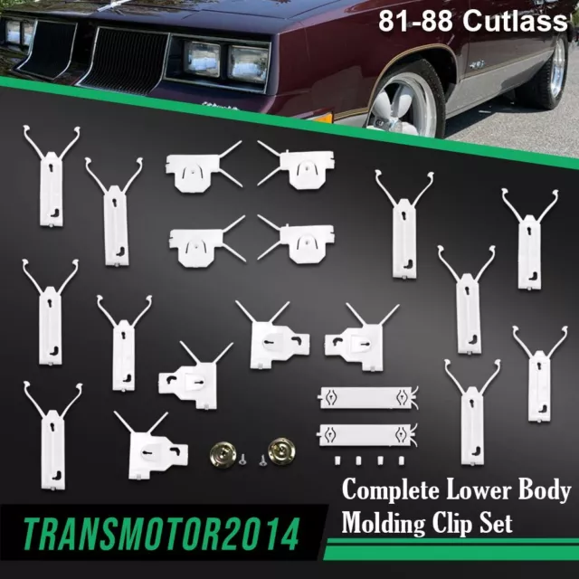Fit For 1981-88 Cutlass Lower Body Chrome Door Trim Molding Clip Retainer