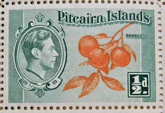 PITCAIRN ISLANDS 1940-51 SG1 KGVI ½d. CLUSTER OF ORANGES  -  MNH