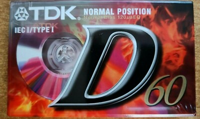 Audiokassetten LUG NUOVA Vergine Sigillata TDK Audio Cassetta TDK D 60 USA 1982 