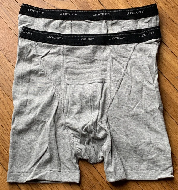 VINTAGE JOCKEY MEN'S Pouch HFly Boxer Briefs Underwear 2Pairs Gray L