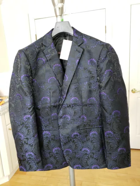 COOFANDY Mens Floral Tuxedo Jacket Paisley Suit Blazer SzL. See Description. New