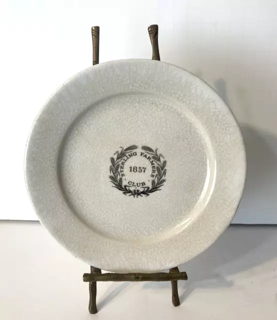 Antique Sterling Massachusetts "STERLING FARMERS CLUB 1857"  Plate - RARE