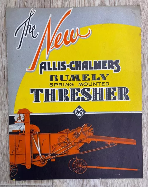 Rare 1934 Allis-Chalmers Rumely Thresher Tractor Sales Brochure TL 205 33M