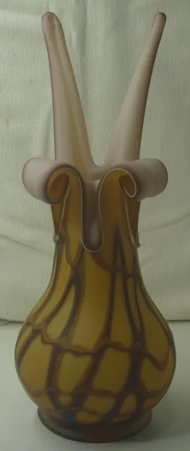Large Hand Blown Art Glass Vase Essie Zareh Russian Baijan 18" Tall