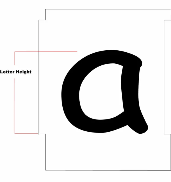 Alphabet Letter Stencil Set LOWERCASE a-z COMIC SANS Font Sizes 15mm-100mm 3