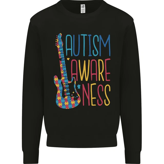 Autism Awareness Guitar Guitarist Kids Sweatshirt Jumper