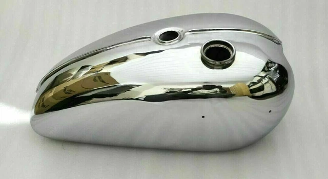 Réservoir De Carburant Personnalisé Pour Triumph T120 - Peinture Cerise & Argent Sur Acier Bleu Pétrole