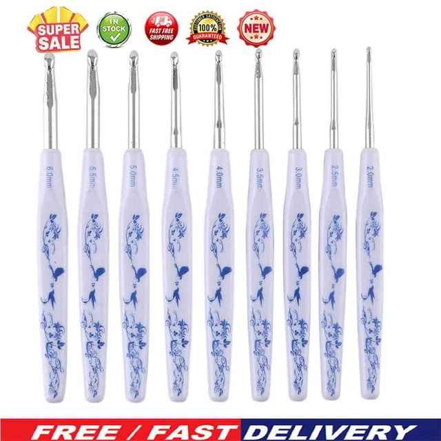 9pcs Hooks Needles Soft Handle 2-6mm DIY Craft for Arthritic Hands Knitting Tool