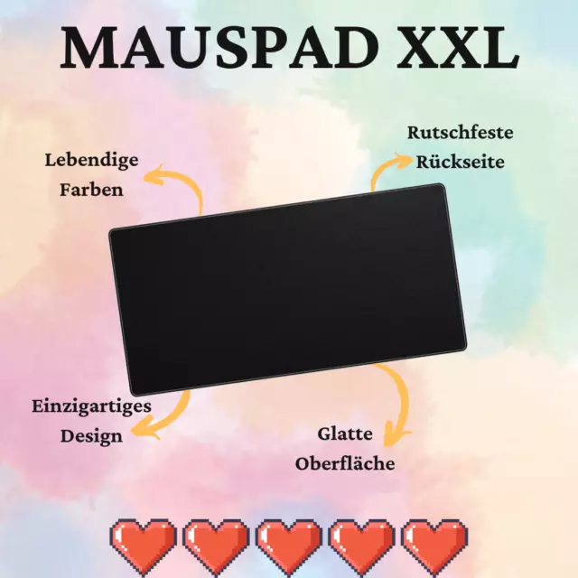 Mauspad Gaming XXL Blaues Mousepad Groß Gamer PC Schreibtischunterlage Zubehör 2