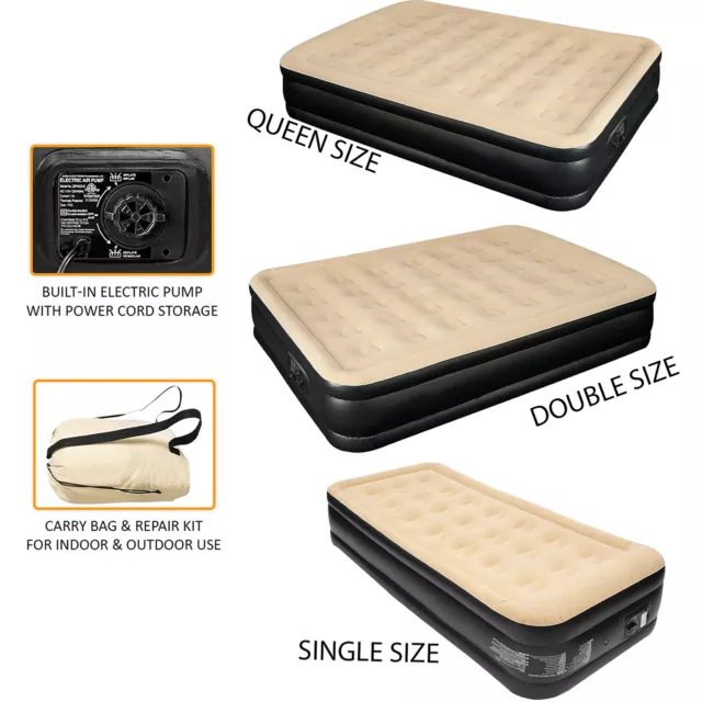 Single inflatable bed with built in electric pump hotsell